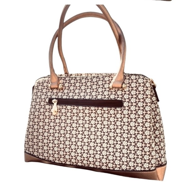 BRANGIO Italy Laser Cut Large Leather Satchel/X-body Bag - EUC - Picture 1 of 8